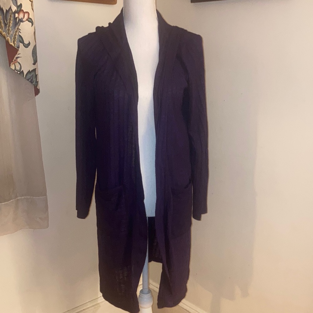 Zenergy by Chico’s Purple Hooded Cardigan